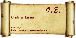 Ondra Emma névjegykártya